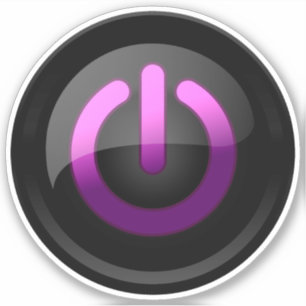 Lila Power-On-Off-Sticker - Cool und modern Aufkleber