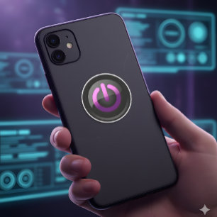 Lila Power-On-Off-Sticker - Cool und modern Aufkleber
