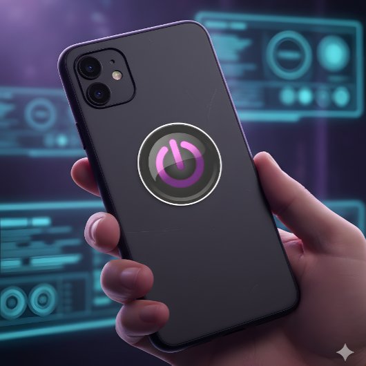 Lila Power-On-Off-Sticker - Cool und modern Aufkleber