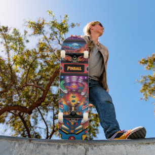 Lila Power Pinballmaschine Skateboard