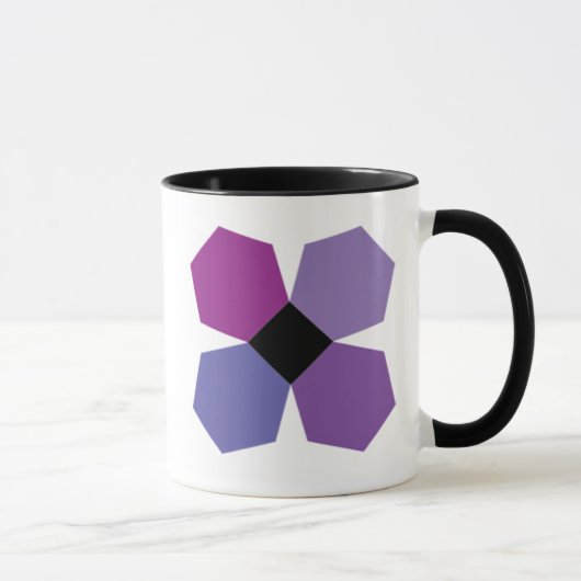 Lila PPE-Blumenblock-Kaffee-Tasse Tasse (Rechts)