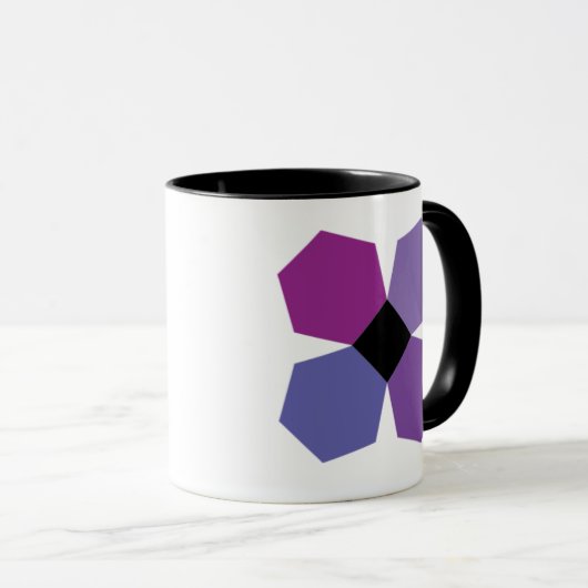 Lila PPE-Blumenblock-Kaffee-Tasse Tasse (VorderseiteRechts)