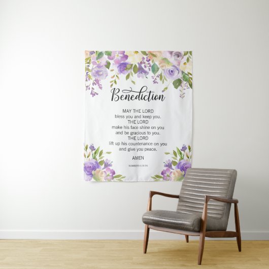 Lila PRAYER Kirche Hochzeit BACKDROP Wandteppich (Beispiel)