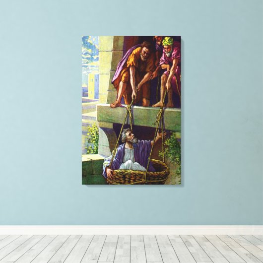 Lila preaching christ Wrapped Canvas Leinwanddruck (Insitu (Holzboden))