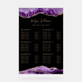 Lila Preisliste Acrylschild (Vorderseite)