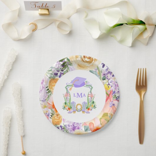Lila Preppy Cowgirl  Pappteller (Hochzeit)
