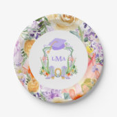 Lila Preppy Cowgirl  Pappteller (Vorderseite)