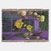 Lila Prickly Birne Opuntia Kaktus Gelbe Blüten Decke (Vorderseite)