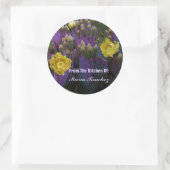 Lila Prickly Birne Opuntia Kaktus Gelbe Blüten Runder Aufkleber (Tasche)