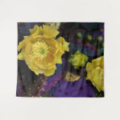 Lila Prickly Birne Opuntia Kaktus Gelbe Blüten Wandteppich (Vorderseite (Horizontal))