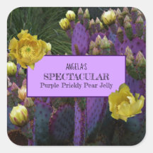 Lila Prickly Pear Cactus Jelly Jar Labels