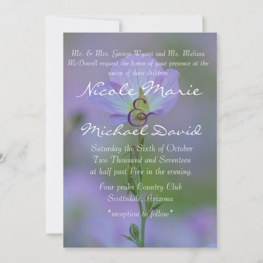 Lila Primrose Einladung (Vorderseite)