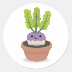 Lila Prince Turnip Runder Aufkleber