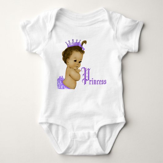 Lila Princess African American Baby Girl Shirts (Vorderseite)