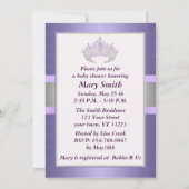 Lila Princess Baby Dusche Einladung (Rückseite)