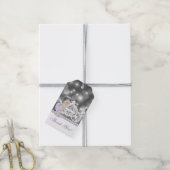 Lila Princess Baby Dusche Geschenkanhänger (Mit Garn)