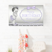Lila Princess Birthday Party Banner (Insitu)