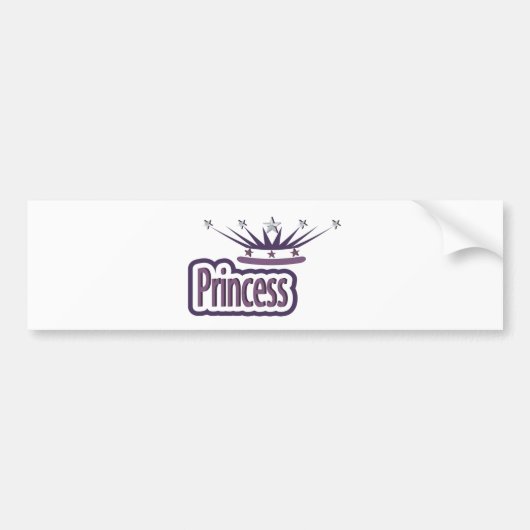 Lila Princess Crown Autoaufkleber (Vorne)