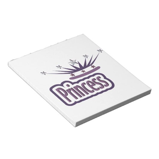 Lila Princess Crown Notizblock (angewinkelt)