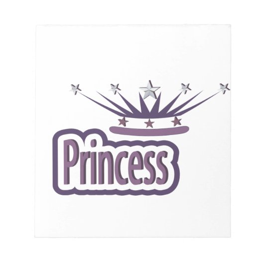 Lila Princess Crown Notizblock (Vorderseite)