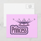 Lila Princess Crown Postkarte (Vorne/Hinten)
