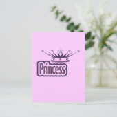 Lila Princess Crown Postkarte (Stehend Vorderseite)