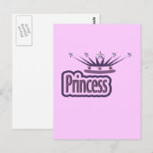 Lila Princess Crown Postkarte (Vorne/Hinten)