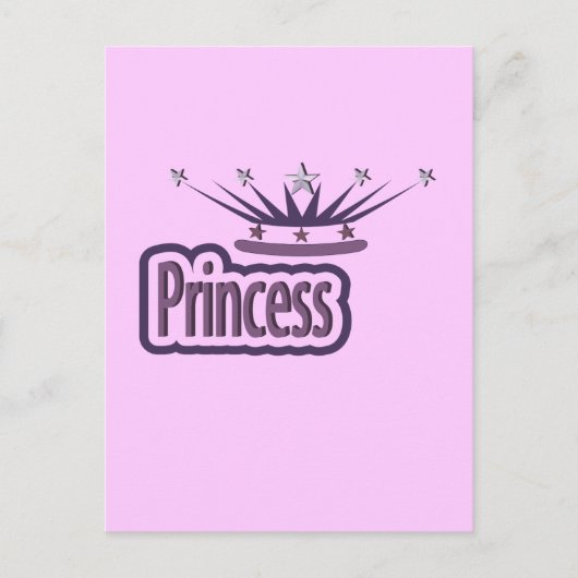 Lila Princess Crown Postkarte (Vorderseite)