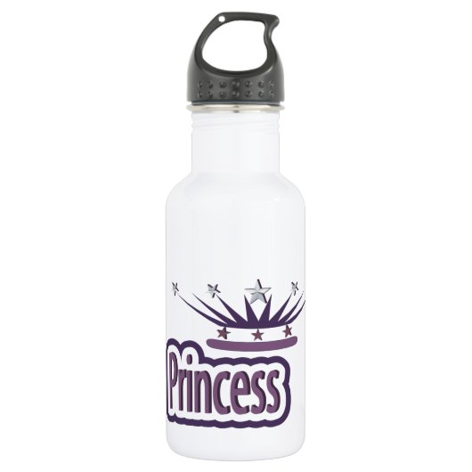 Lila Princess Crown Trinkflasche (Vorderseite)