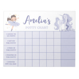 Lila Princess-Diagramm Personalisierte Namensaufga Notizblock