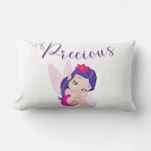 Lila Princess Fairy Lumbar Pillow Lendenkissen (Vorderseite)