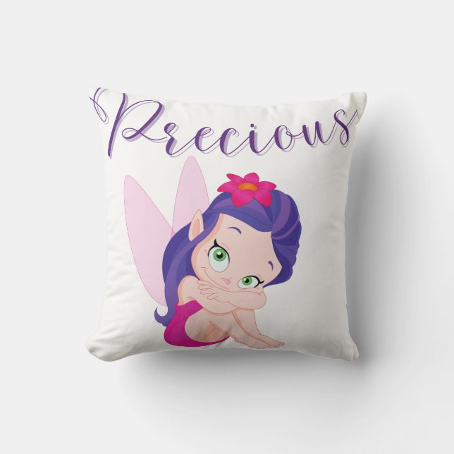 Lila Princess Fairy Throw Kissen (Vorderseite)