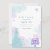 Lila Princess Girl Birthday Party Einladung (Vorderseite)