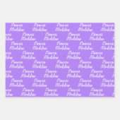 Lila Princess Name & Princess Crowns Geschenkpapier Set (Vorderseite)