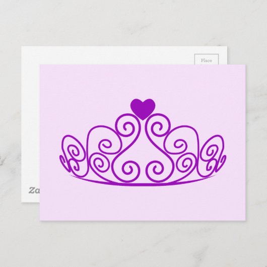 LILA PRINCESS TIARA GRAFIK CROWN CUSTOMIZABLE P POSTKARTE (Vorne/Hinten)