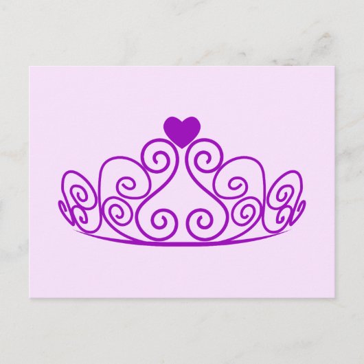 LILA PRINCESS TIARA GRAFIK CROWN CUSTOMIZABLE P POSTKARTE (Vorderseite)
