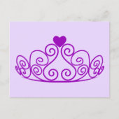 LILA PRINCESS TIARA GRAFIK CROWN CUSTOMIZABLE P POSTKARTE (Vorderseite)