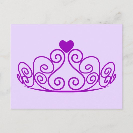 LILA PRINCESS TIARA GRAFIK CROWN CUSTOMIZABLE P POSTKARTE (Vorderseite)
