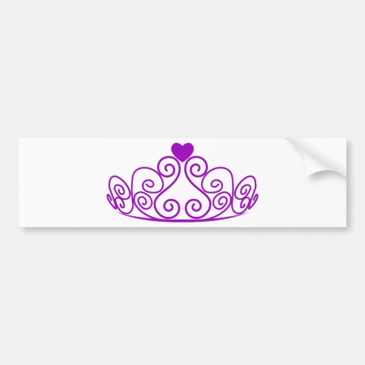 LILA PRINCESS TIARA GRAFIK CROWN ZURÜCK AUTOAUFKLEBER (Vorne)