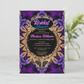 Lila Princess Whimsical Brautparty Einladung (Stehend Vorderseite)