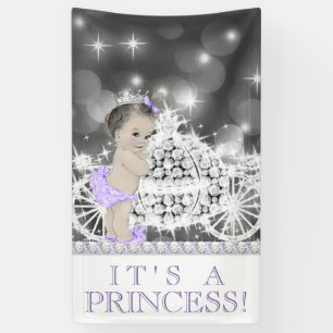 Lila-Prinzessin-Baby-Party Banner