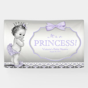 Lila Prinzessin Baby Shower Banner