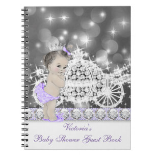 Lila Prinzessin Babyparty-Gästebuch Notizblock
