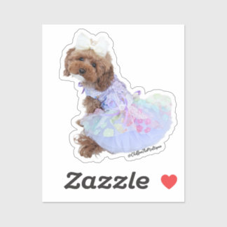 Lila Prinzessin Chiffon: Niedlich Maltipoo Welpe Aufkleber