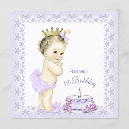 Lila Prinzessin Erste Geburtstagseinladung Einladung