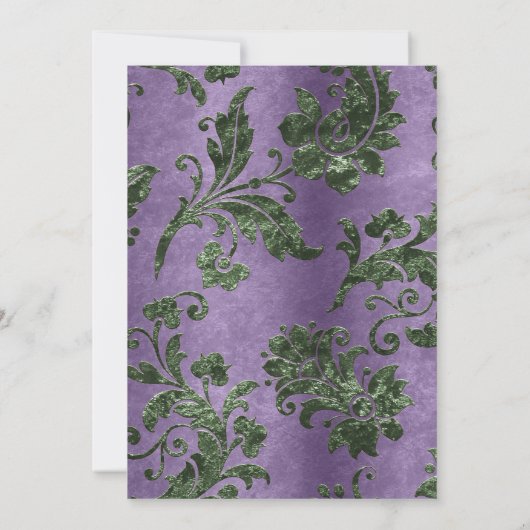 Lila Prinzessin Floral Quinceñera Einladung (Rückseite)