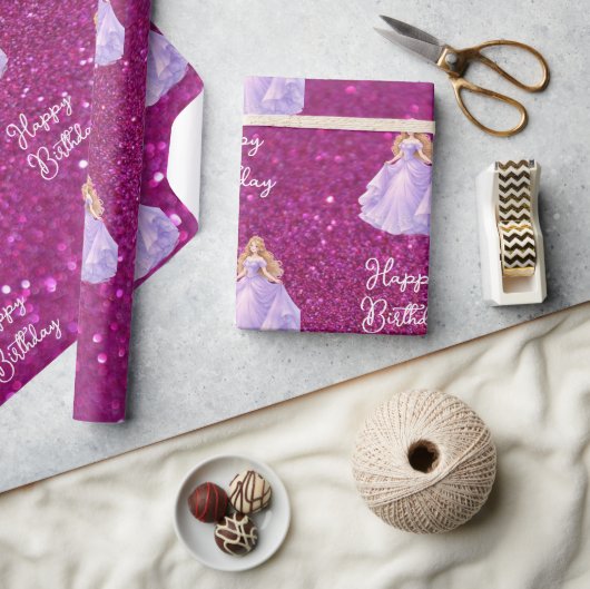 Lila Prinzessin Geschenkpapier (Basteln)