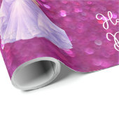 Lila Prinzessin Geschenkpapier (Rolleneckpunkt)