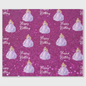 Lila Prinzessin Geschenkpapier (Flach)