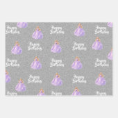 Lila Prinzessin Geschenkpapier Set (Vorderseite 2)